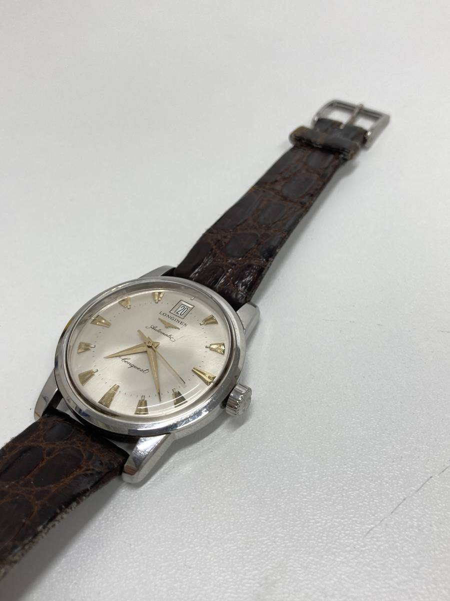 【37284】LONGINES　ロンジン　コンクエスト　AUTOMATIC　633-72904001　稼動　訳アリ（龍頭破損）_画像1