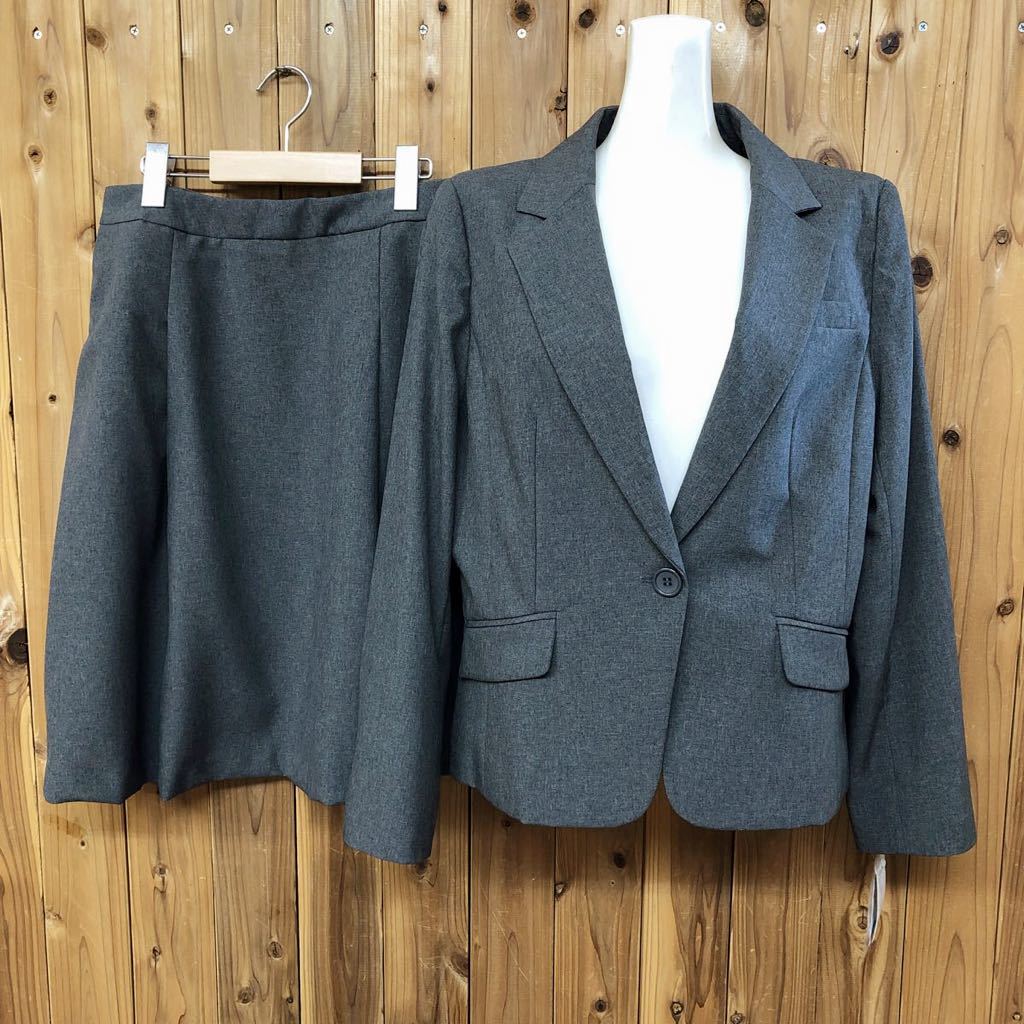 [ не использовался ]LIPRIA* женский 15AR серый юбка костюм tailored jacket колени длина юбка flair OL..lik route формальный 