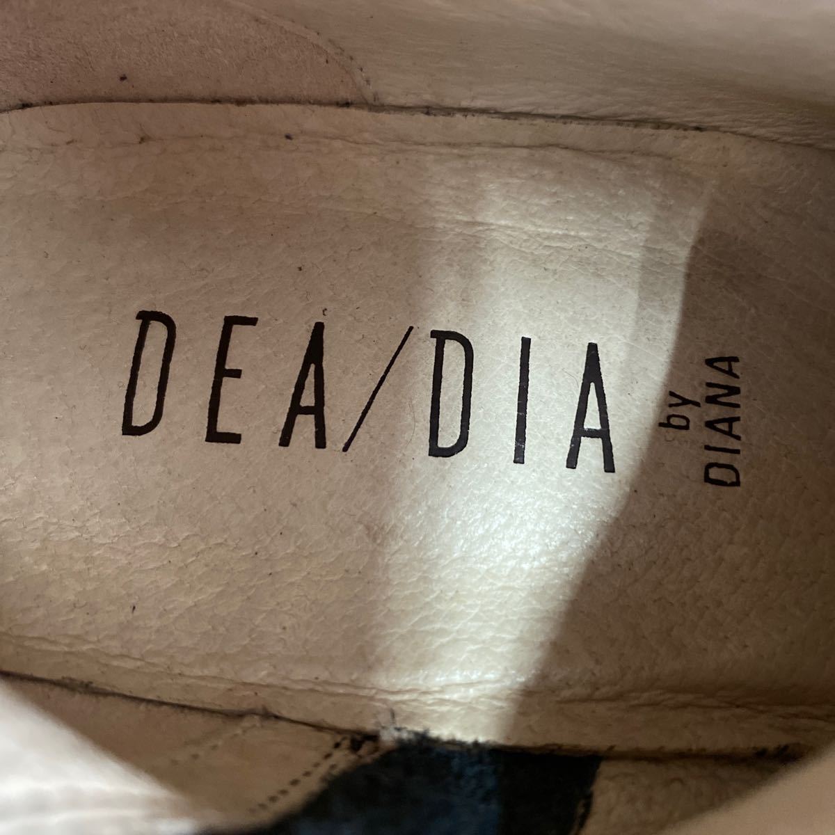 【1円〜売り切り☆サイズ23.5㎝】DEA DIA by DIANA ダイアナレザー レースアップ ローヒール ミドルブーツ ブラック 黒 サイドジップ 訳有_画像8