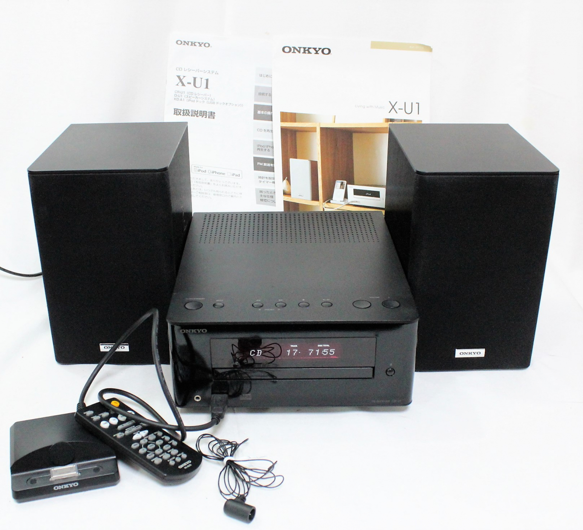 92CVM ONKYO / On Kyoto CR-U1 CD接收器組件D-U1揚聲器CD調諧器放大器系統黑色 原文:92CVM ONKYO/オンキョー CR-U1 CDレシーバー コンポ D-U1 スピーカー CDチューナーアンプシステム ブラック