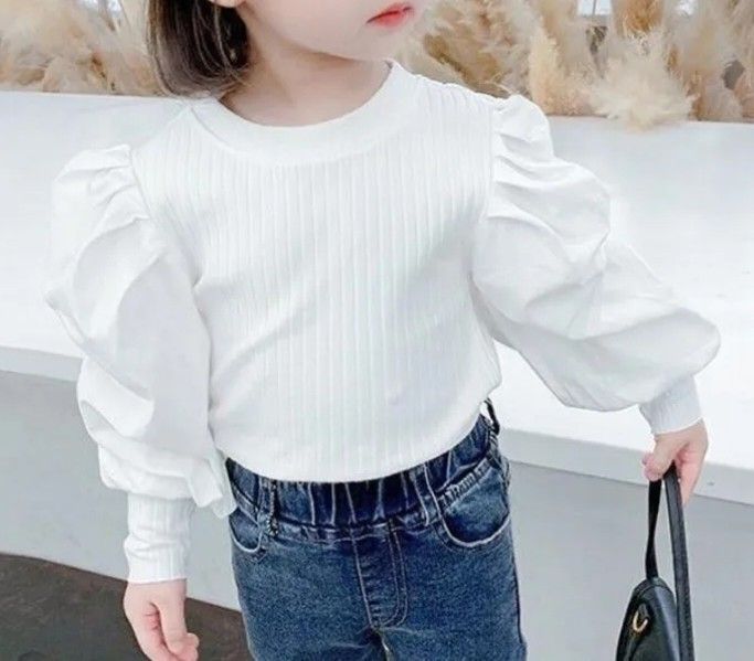 kidsキッズ　パフスリーブ　トップス　韓国子供服　インポート　女の子　新品未使用　