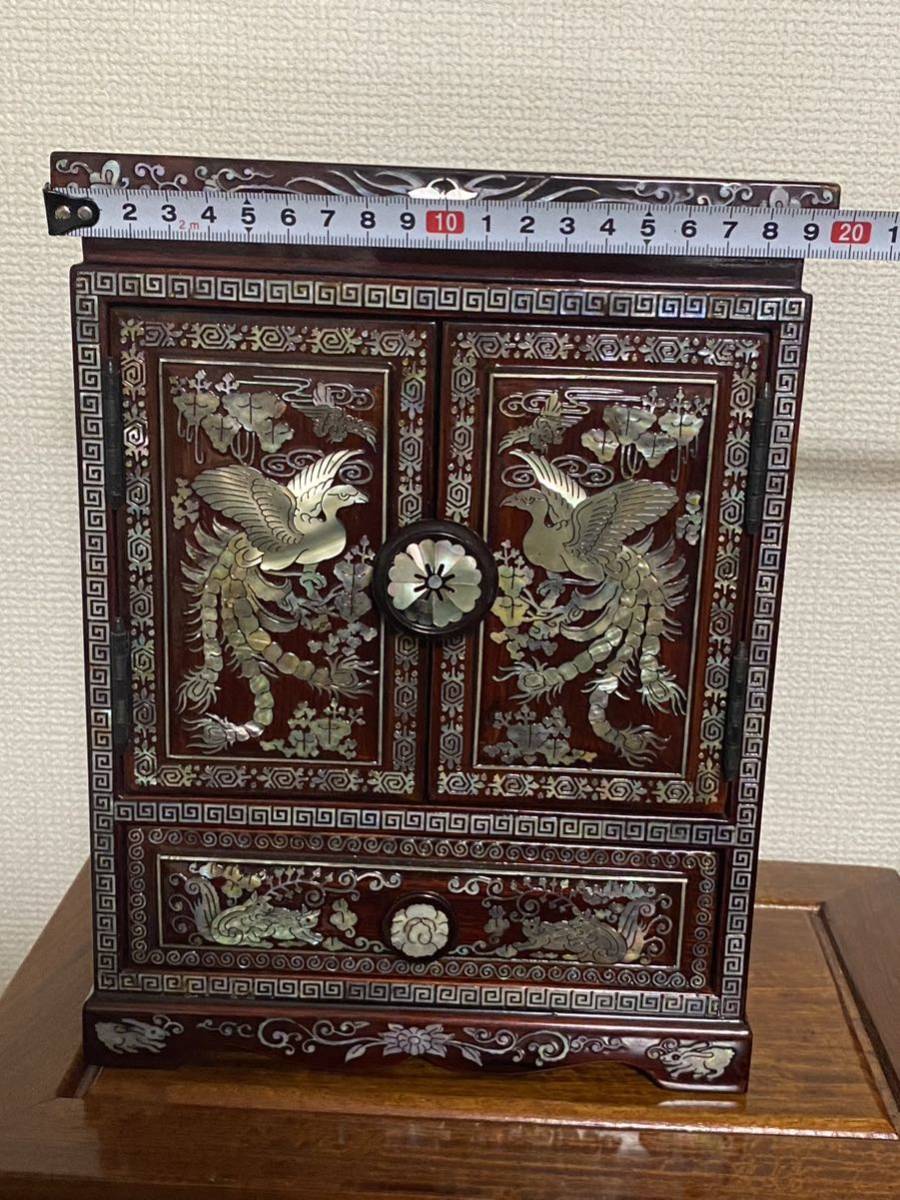 螺鈿細工李朝家具漆器小物入宝石箱_画像8