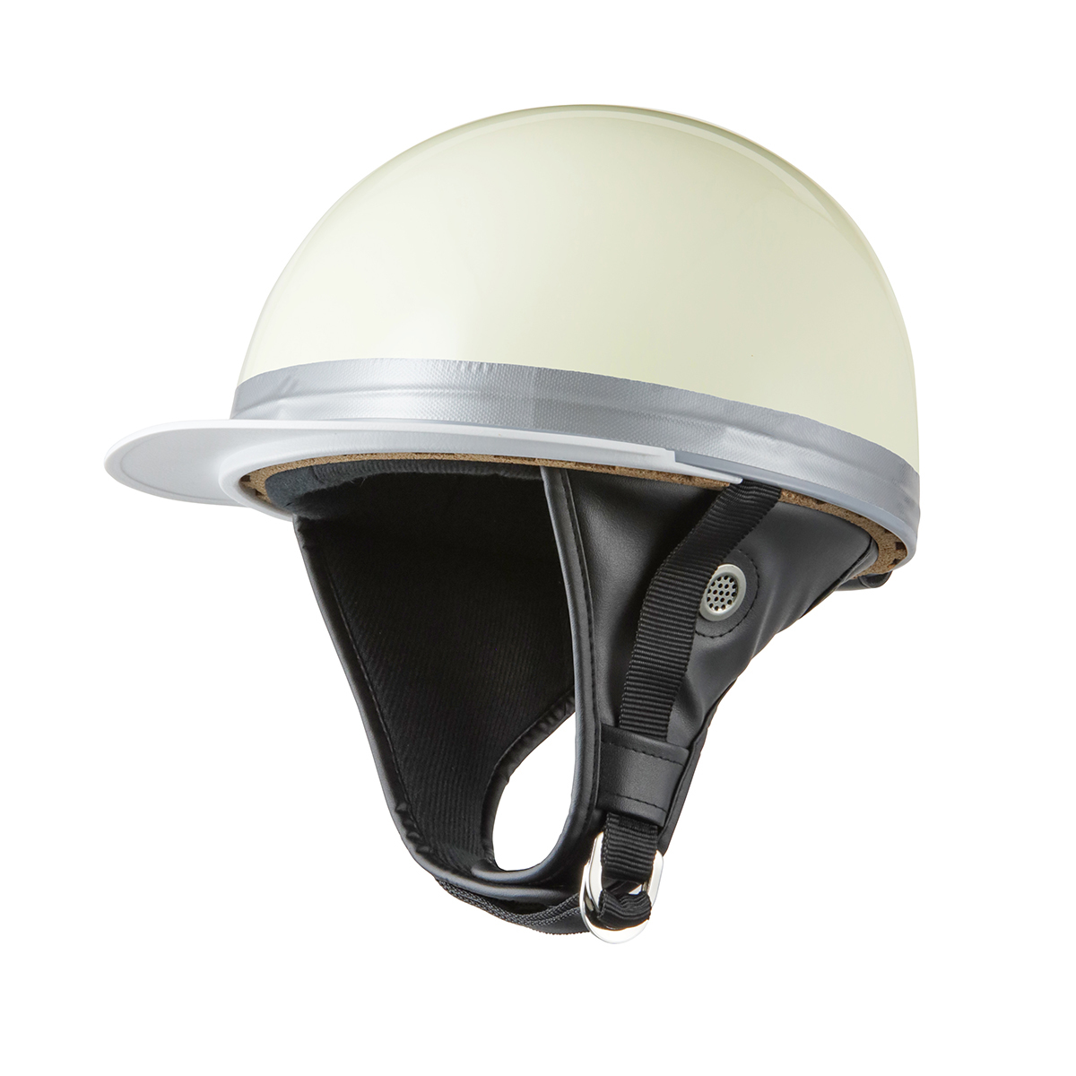 ヘルメット コルク半 ホワイト 新品 白ツバ 原付・スクーター SG規格適合 PSCマーク取得 バイクパーツセンター_画像1