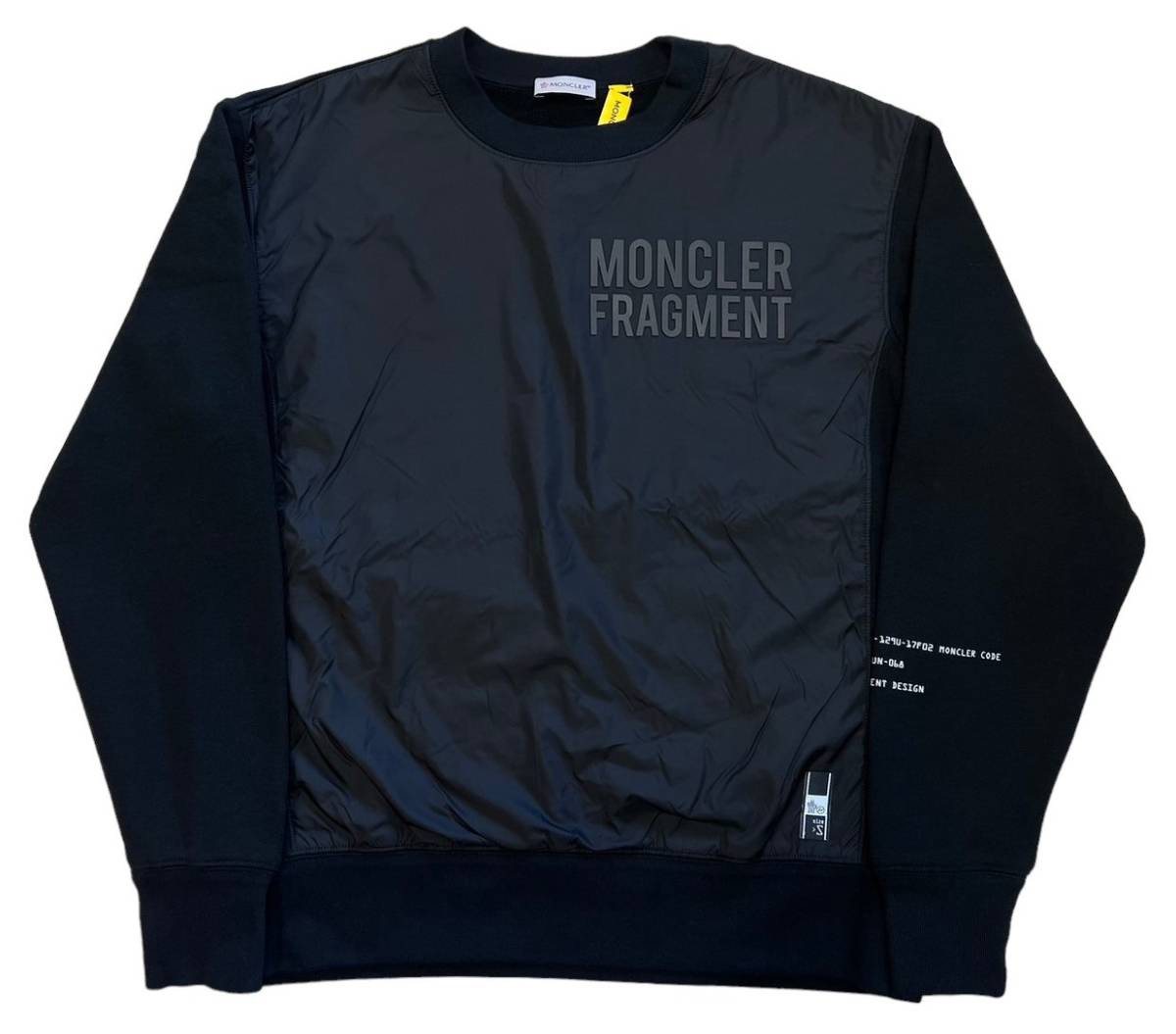 MONCLER モンクレール FRAGMENT フラグメント【D209U8000950 MAGLIA GIROCOLLO】ナイロン切替 スウェット シャツ トレーナー Sサイズ_画像1