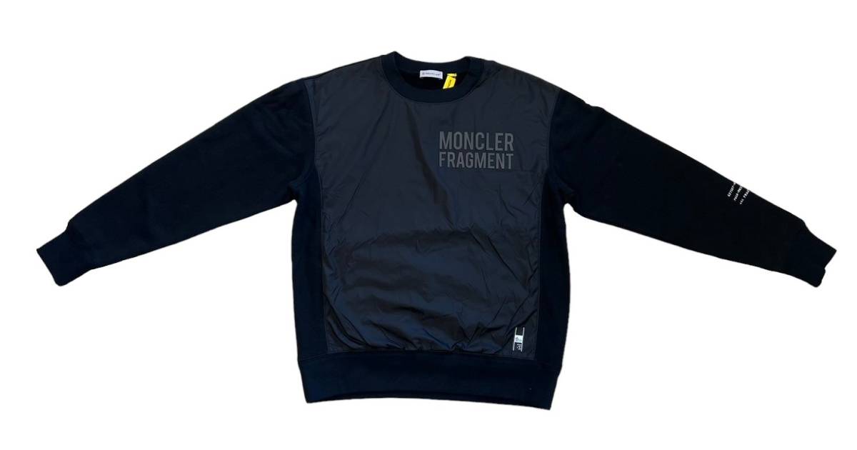 MONCLER モンクレール FRAGMENT フラグメント【D209U8000950 MAGLIA GIROCOLLO】ナイロン切替 スウェット シャツ トレーナー Sサイズ_画像3