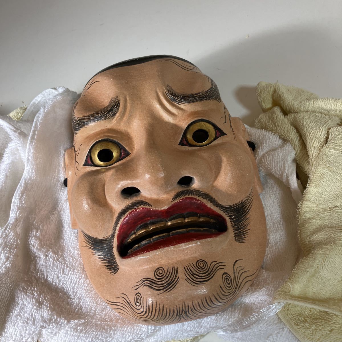 能面 木彫り 古美術品 大天神 伝統芸能 神楽面 能面 アンティーク