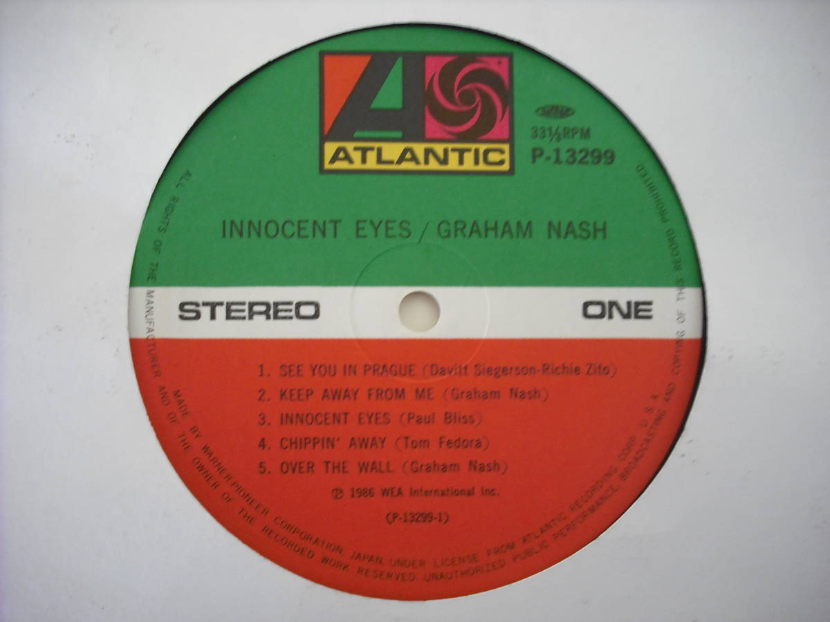 【LP】【'86 帯付国内初回盤】【HOLLIES】【CROSBY STILLS NASH & YOUNG】GRAHAM NASH / INNOCENT EYES_画像5