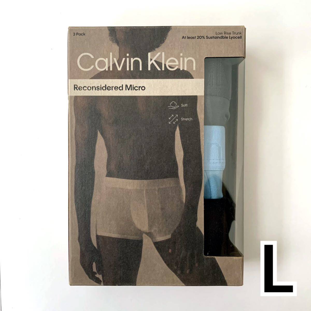 Calvin Klein ボクサーパンツ Reconsidered Micro Lサイズ 3枚セット グレー ライトブルー ブラック 送料無料 最短発送 カルバンクライン_画像1