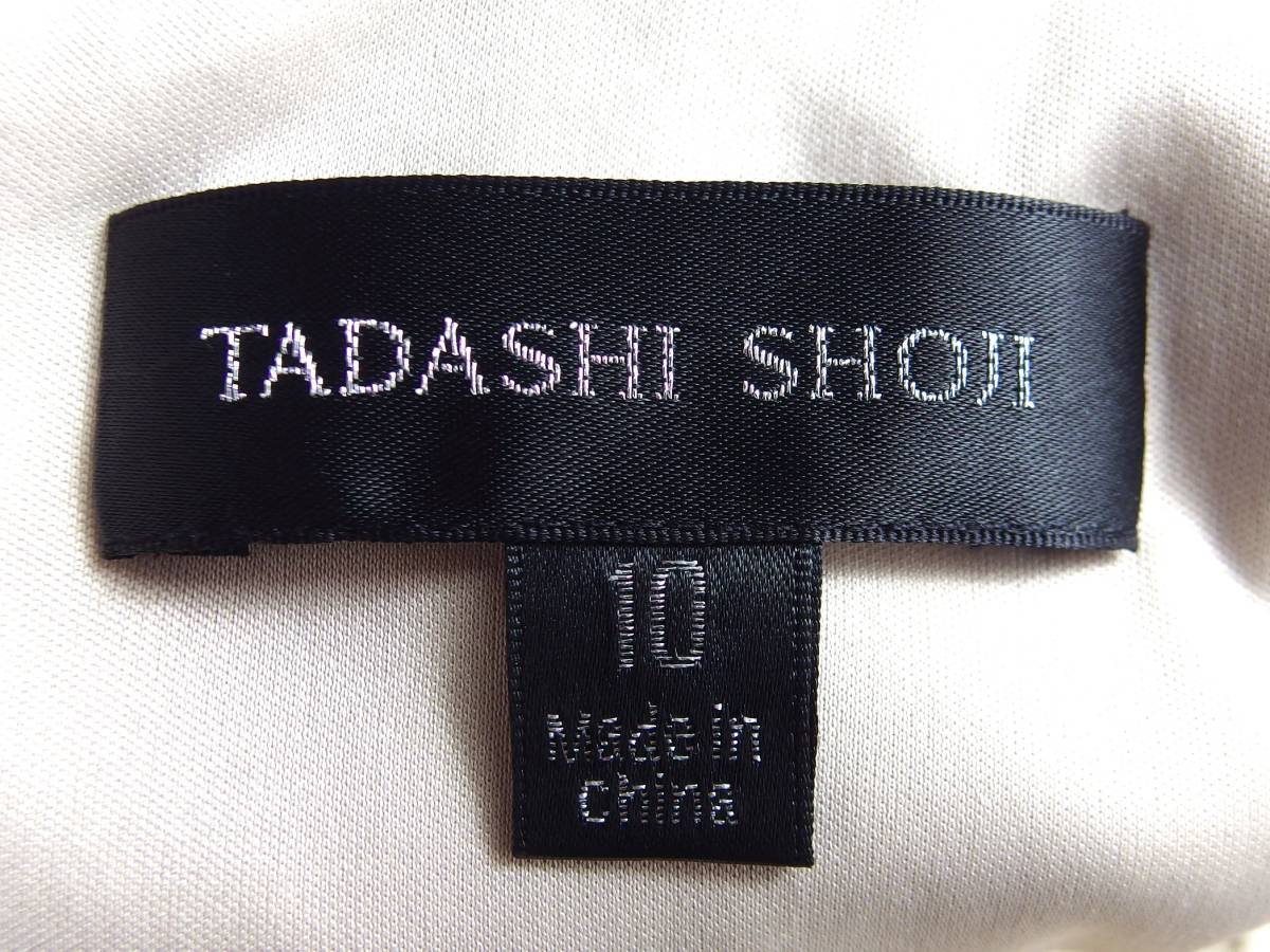 タダシショージ ★ 花柄刺繍 ワンピース シルバー×ベージュ サイズ10（13号）パーティ 結婚式 発表会 フォーマル_画像10