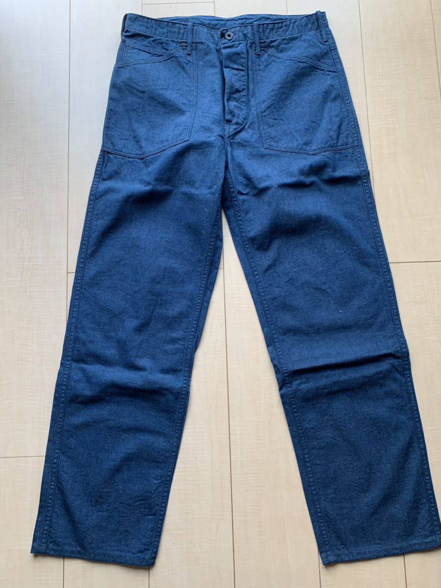 ヘラーズカフェ ワークパンツ 1920ｓ ＷＷ１ ＵＳＡＲＭＹ ＳＴＹＬＥ ＷＯＲＫ ＰＡＮＴ　32 ワンウォッシュ未使用 ウエアハウス