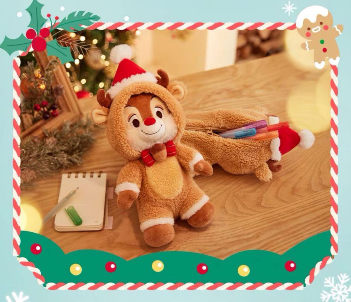上海ディズニークリスマス限定 チップとデールペンケース 上海ディズニークリスマス限定 チップとデールペンケース