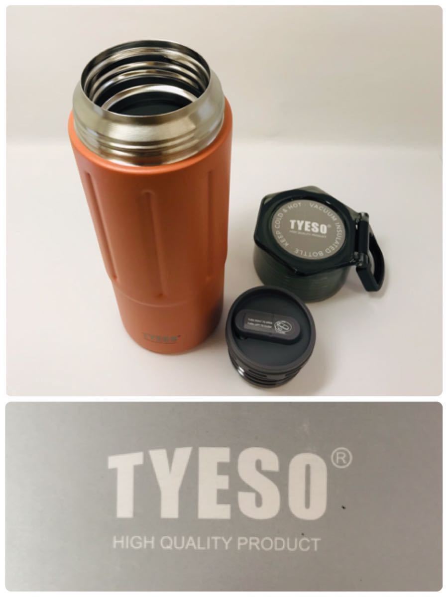 【新品】【TYESO】 水筒 ボトル （オレンジ色）スポーツボトル ステンレスボトル マグボトル 魔法瓶 タンブラー 600ML 保温 保冷 _画像5
