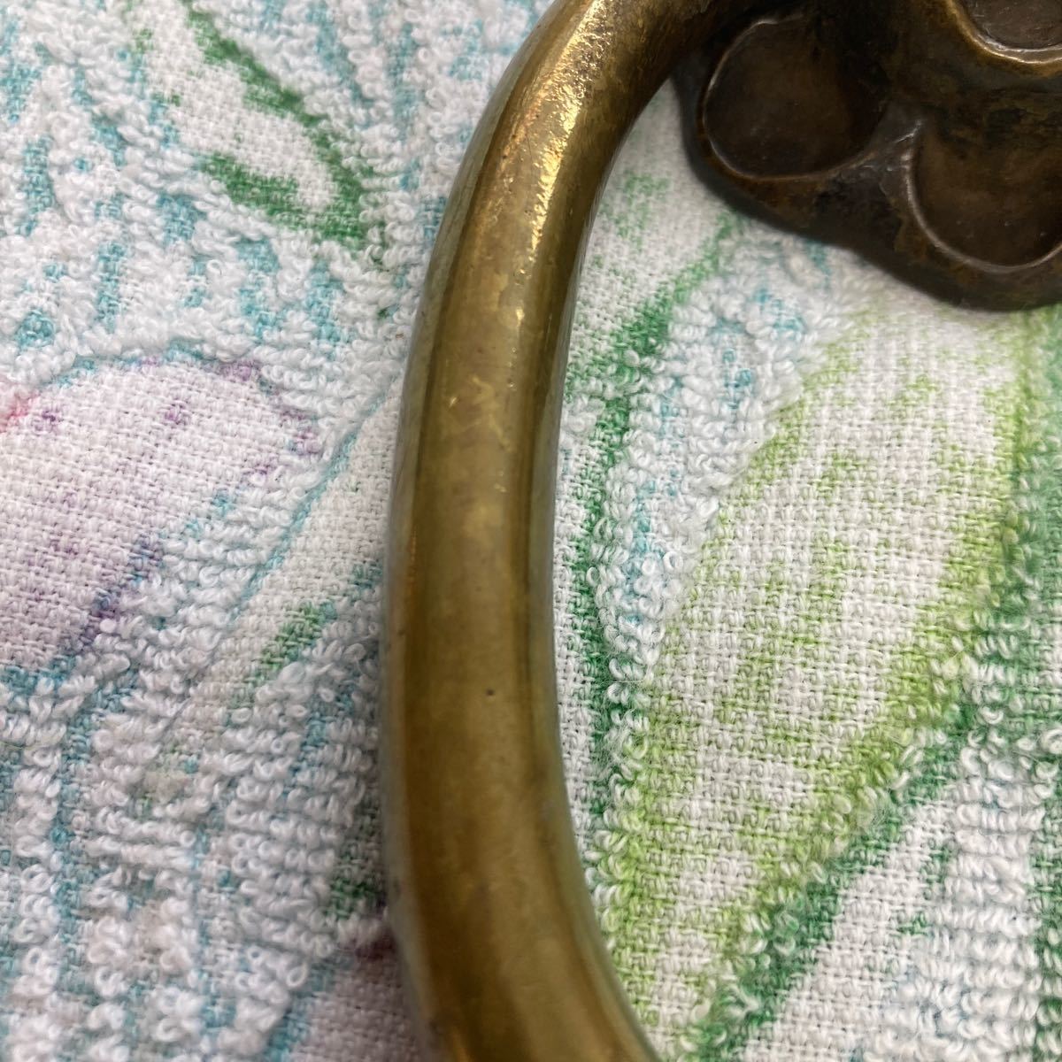 【ドアノッカー リング 金具】真鍮 DIY 中古品 レトロ【A7-4③】1123の画像3