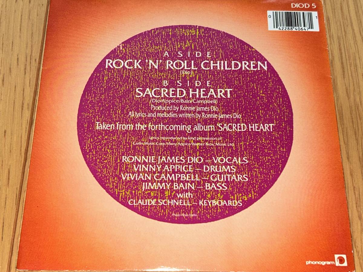 Dio / Rock 'N' Roll Children '85年7インチ_画像2
