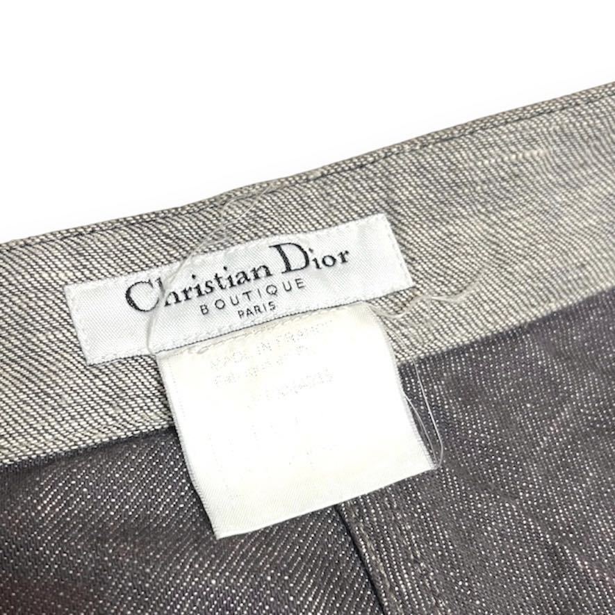 Christian Dior boutique by john galliano slacks クリスチャンディオール　ジョンガリアーノ スラックス Dロゴ グレー アーカイブ_画像6