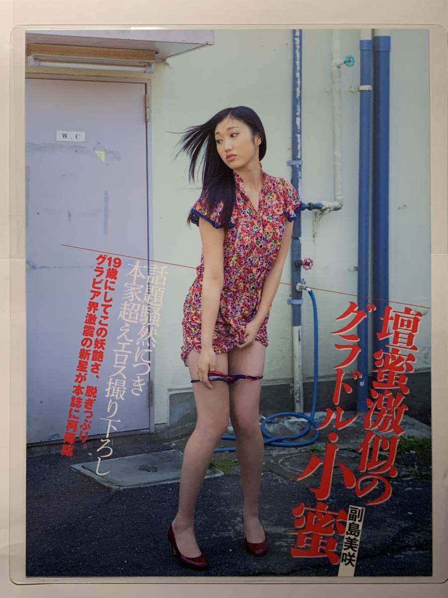 【厚手ラミネート加工】副島美咲　水着　A4変サイズ　雑誌切り抜き ４ページ FLASH２０１３年５月２８日号【グラビア】-F13_画像2