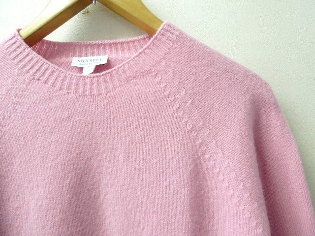 ◆SUNSPEL サンスペル 20aw CREW NECK JUMPER セータークルーネック ニット セーター ピンク系 サイズM 美品_画像2