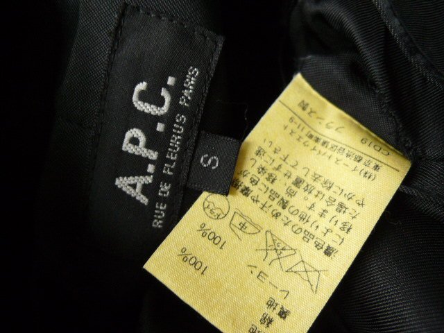 ◆A.P.C アーペーセー APC　フランス製 モールスキン 3B テーラードジャケット 黒 サイズS_画像3