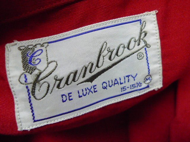◆Cranbrook cran brook 70s 60s 80s ヴィンテージ フラップポケット付　レーヨン レギュラーカラー シャツ 赤 サイズ15-151/2_画像4
