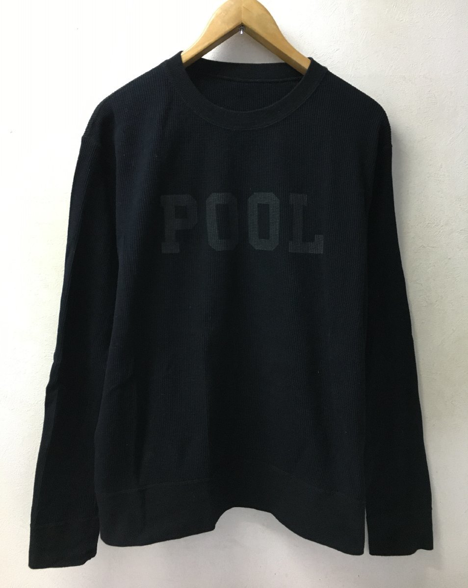 ◆FRAGMENT DESIGN THE POOL クルーネック サーマル ワッフル カットソー ロンT 長袖 Tシャツ 黒系 サイズM_画像1