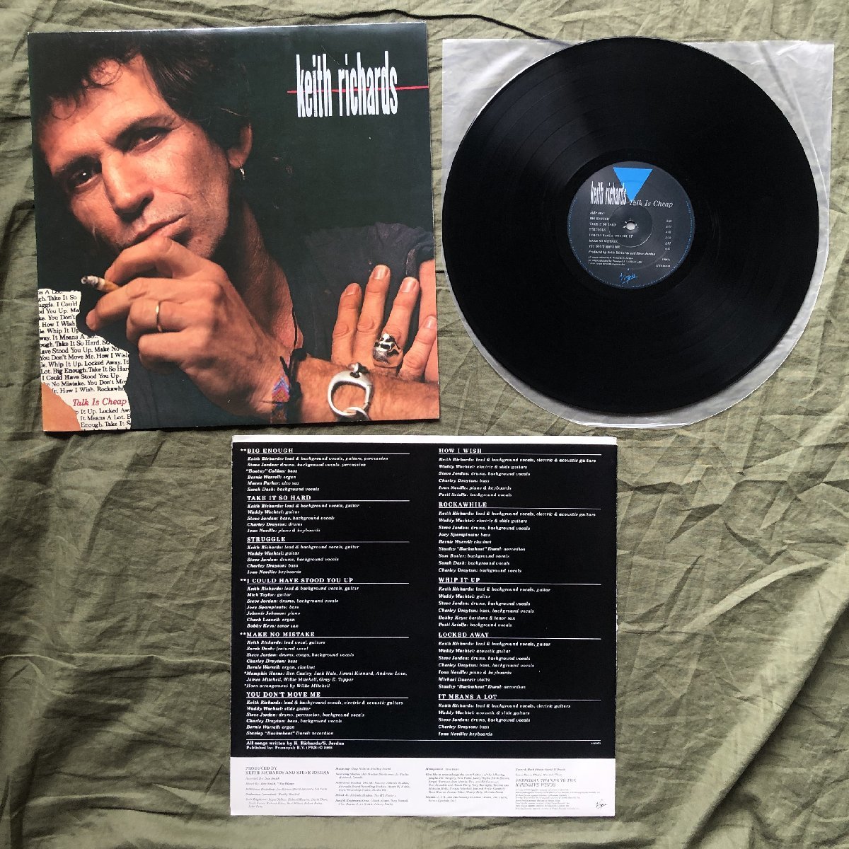 美盤 1988年 米国盤 キース・リチャーズ Keith Richards LPレコード トーク・イズ・チープ Talk Is Cheap: Mick Taylor, Steve Jordanの画像5