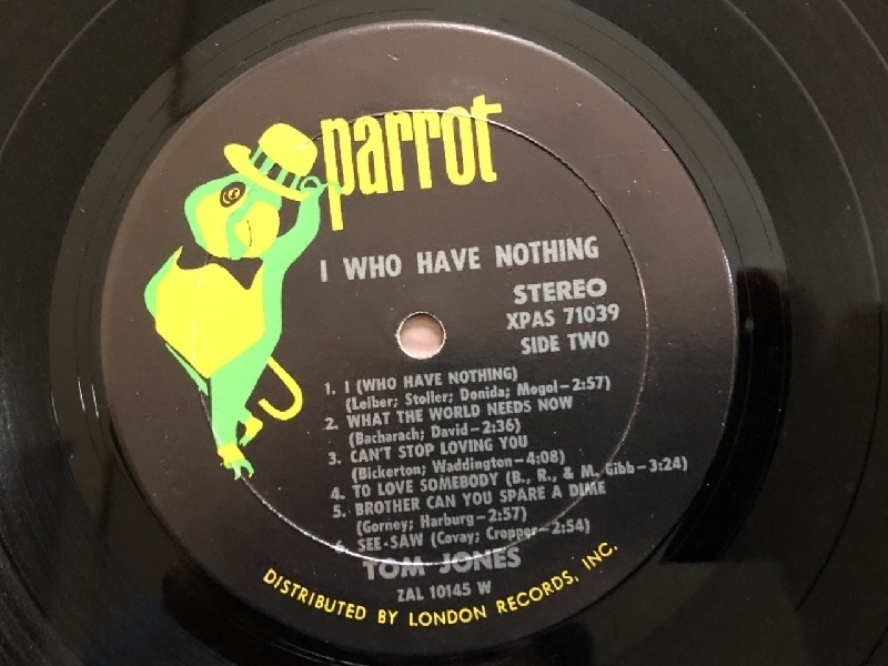 1970年 米国 本国盤 トム・ジョーンズ Tom Jones LPレコード I (Who Have Nothing) I (Who Have Nothing) 傷ジャンク品 Pop_画像8