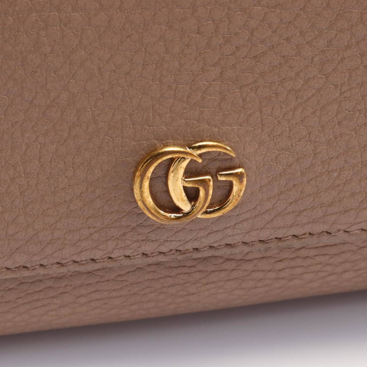 GUCCI／グッチ プチマーモント コンチネンタルウォレット 二つ折り長財布 レザー456116_画像8