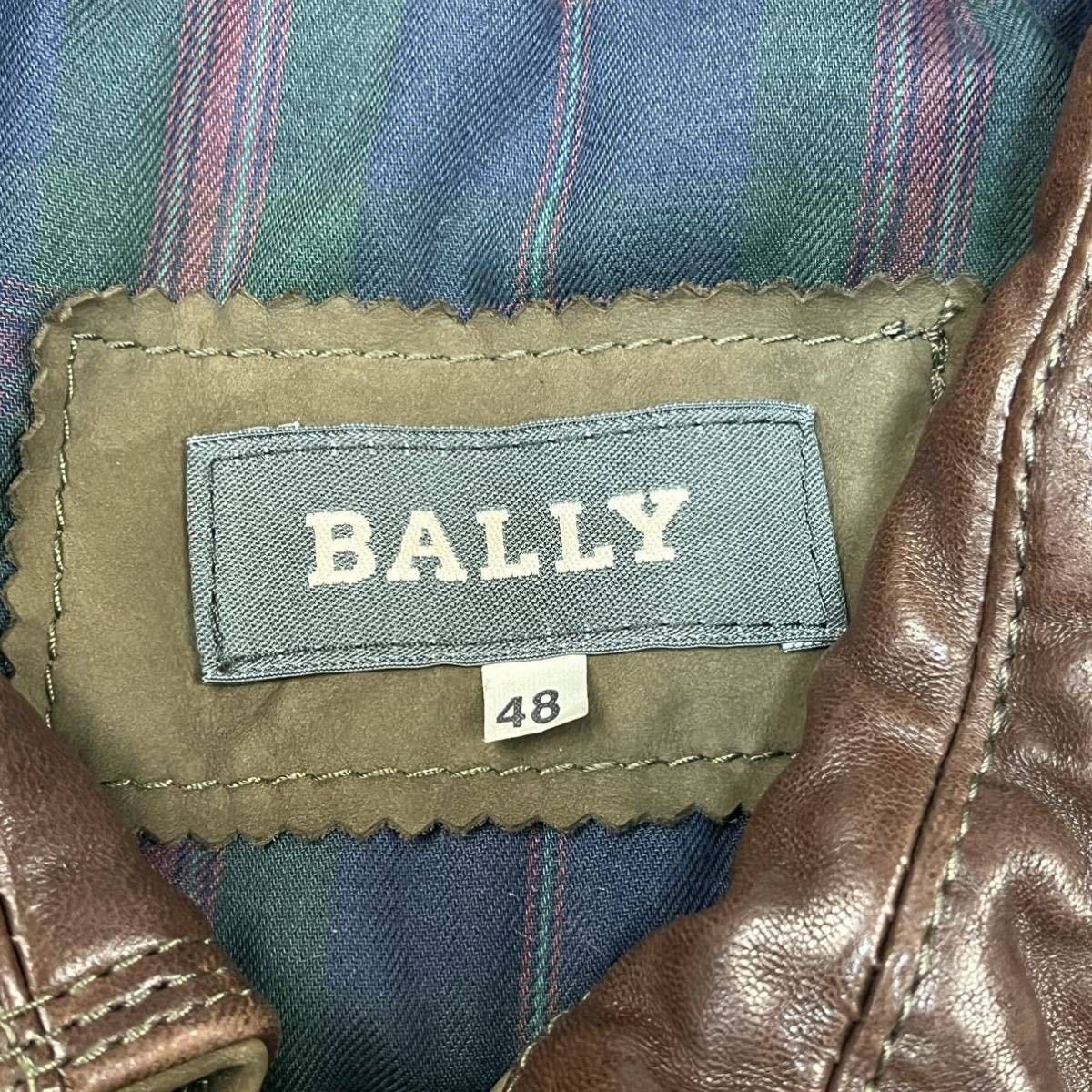BALLY バリー レザーコート レザージャケット 本革 革ジャン イタリア製 48サイズ ヴィンテージ レザージャケット　old メンズ　紳士_画像6