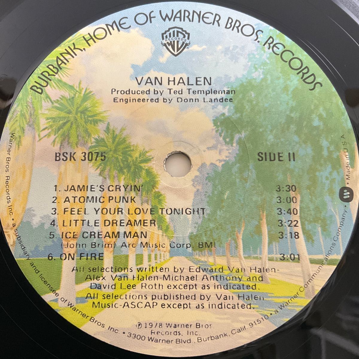 US ORIGINAL / VAN HALEN / LP レコード / BSK 3075 / 1978_画像8