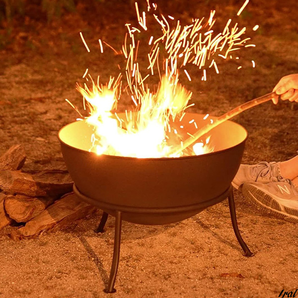 キャンプ　アウトドア　バーベキュー　料理　クッキング　焚き火　炎　ボウル　ファイヤーピットボウル　焚火台　スチール（61cm）