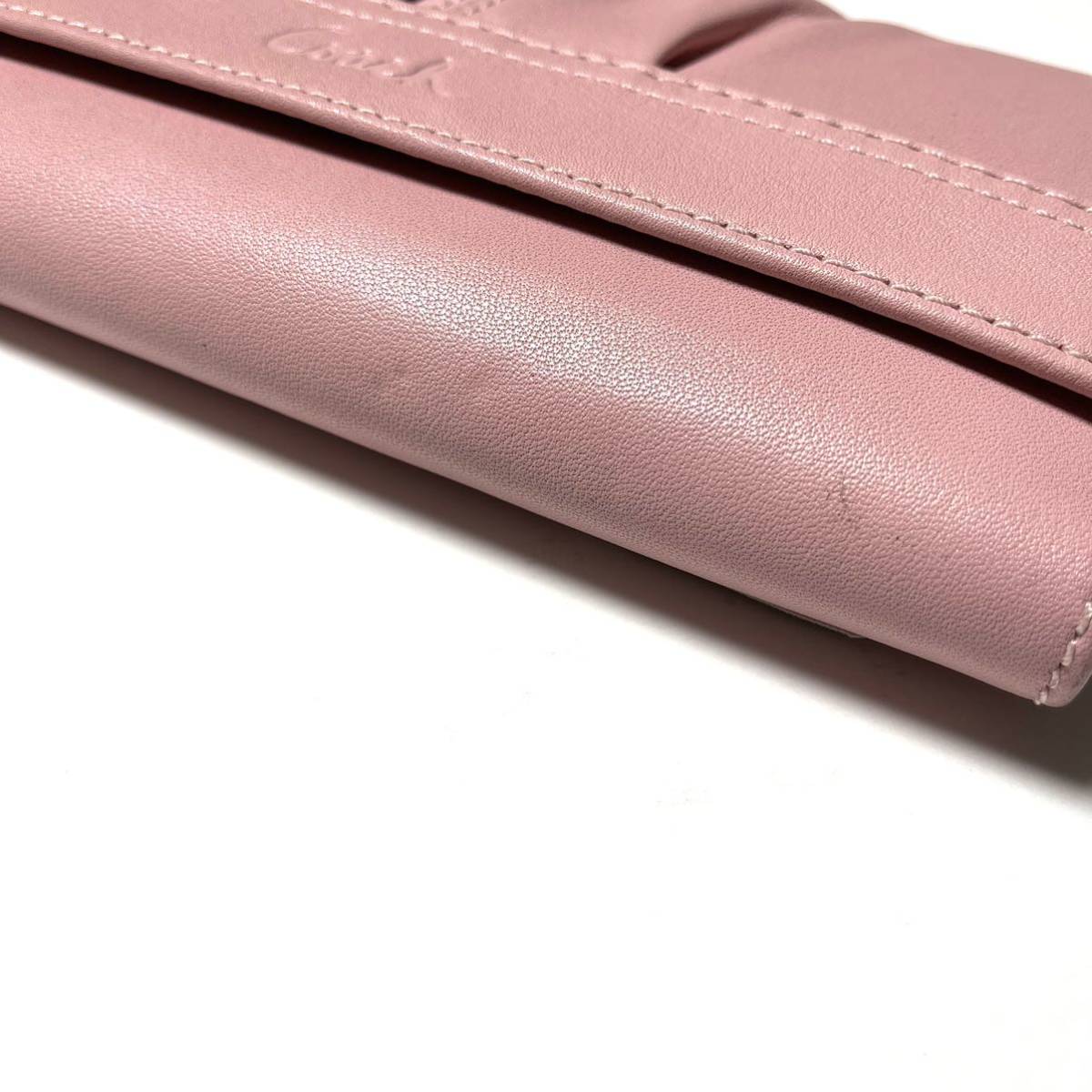 コーチCOACH ピンクのレザー長財布　タグ付き未使用品