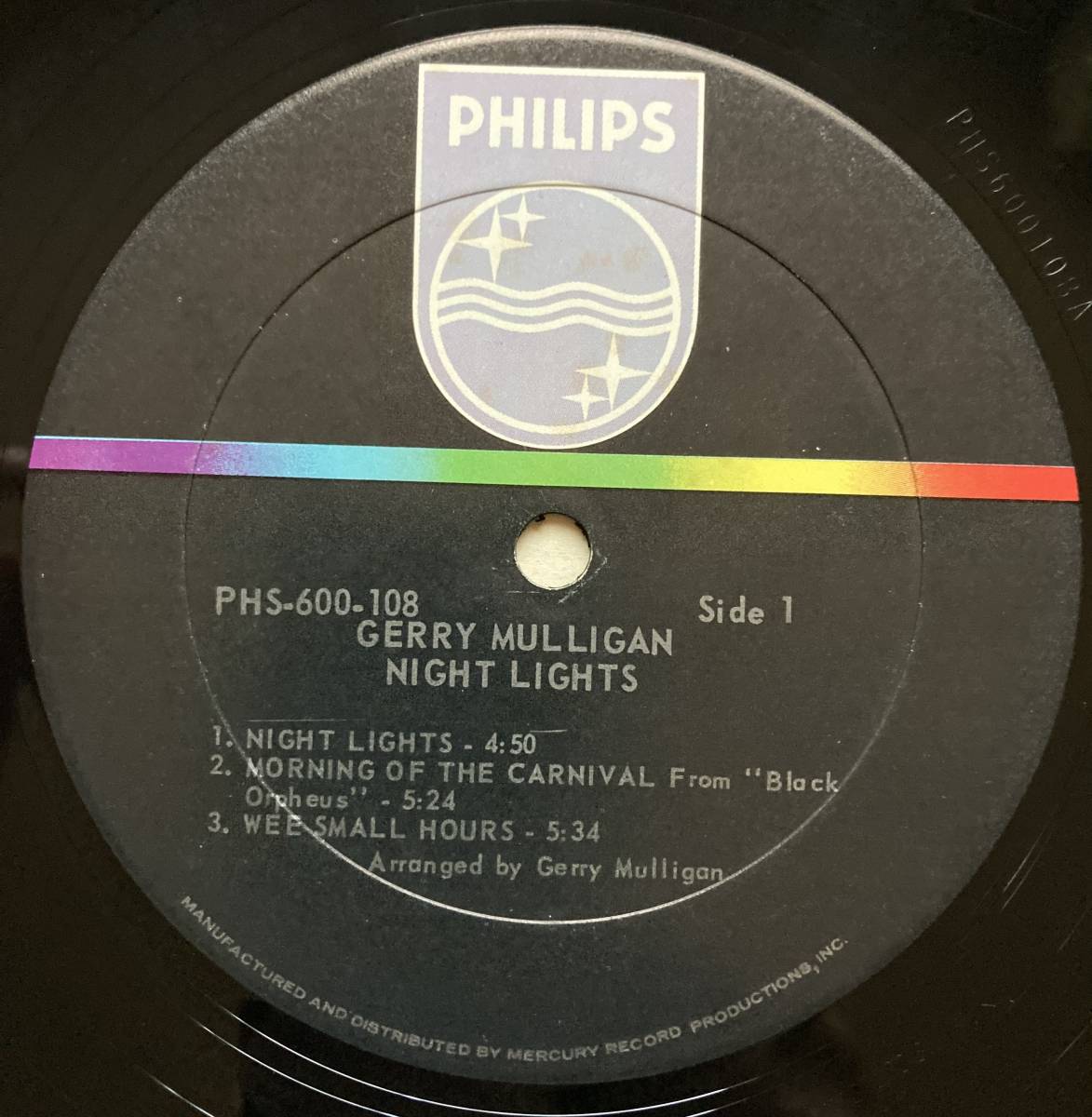 GERRY MULLIGAN / NIGHT LIGHTS 米盤 PHILIPS PHS-600-108 MASTERDISC刻印あり_画像3