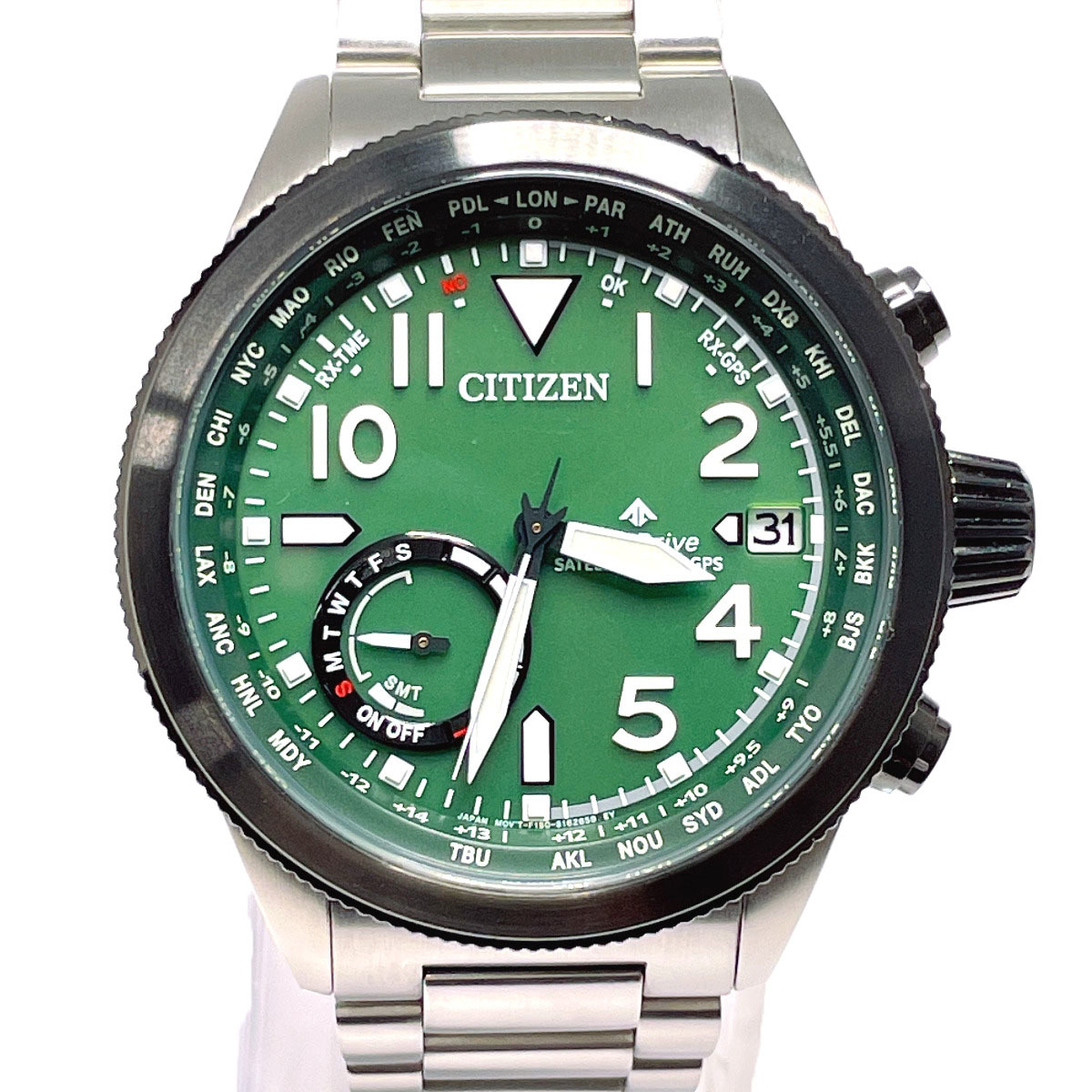 シチズン CITIZEN 腕時計 CC3067-70W プロマスターサテライトウェーブ ステンレススチール シルバー エコドライブ グリーンの画像1