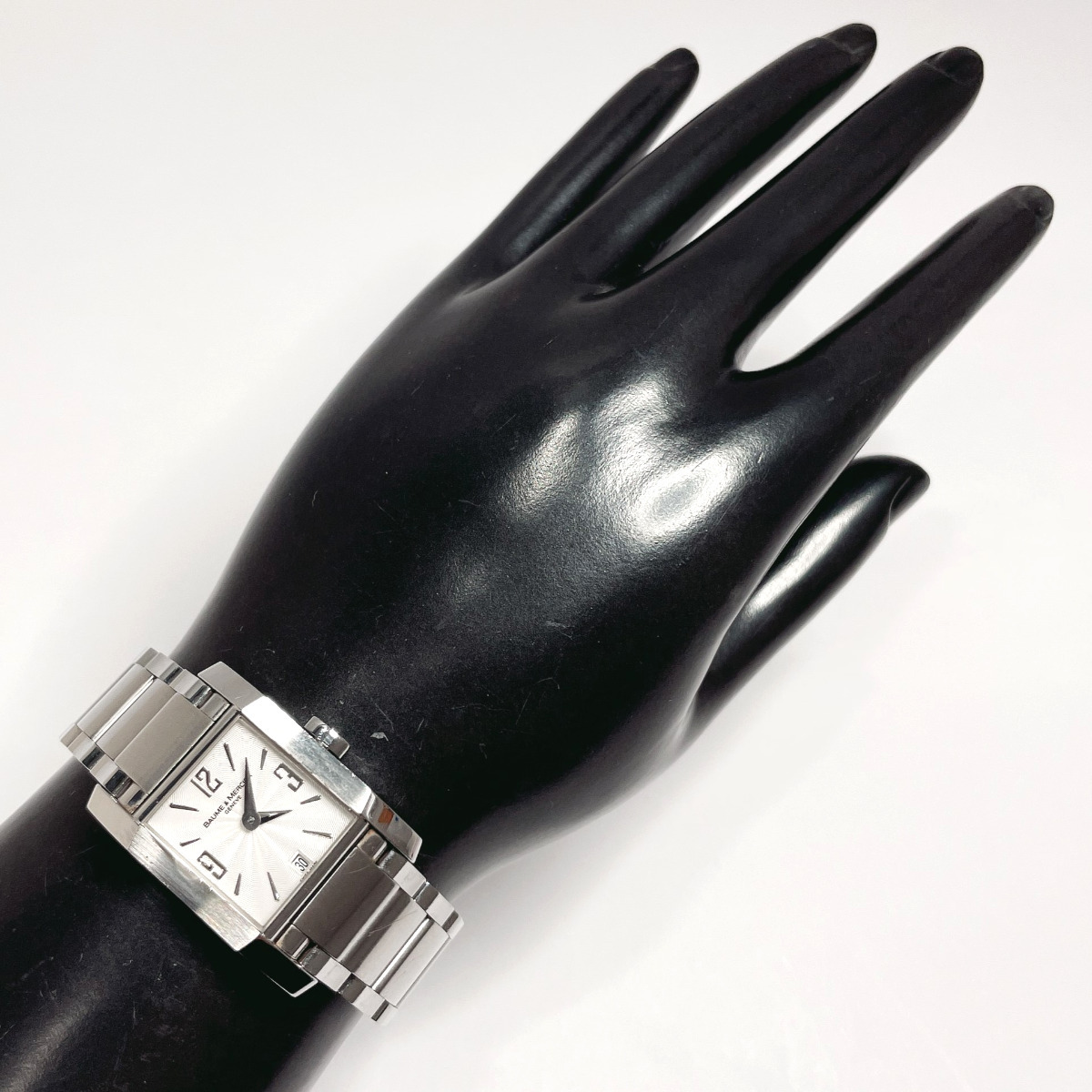 ボーム＆メルシェ Baume & Mercier 腕時計 65488 ディアマント ステンレススチール シルバー クオーツ ホワイト レディース_画像9