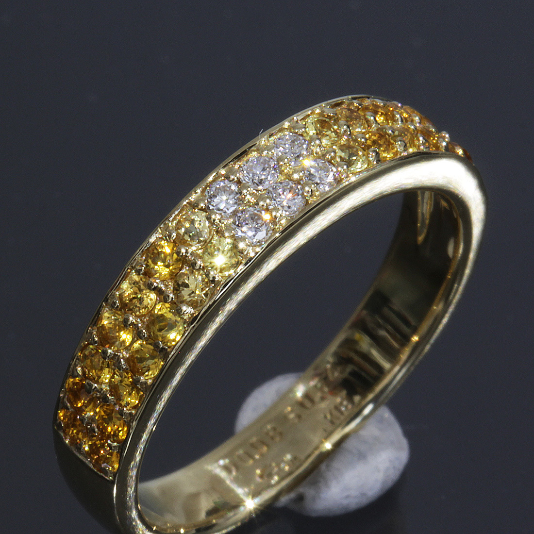 新しいスタイル リング ダイヤ 0.54ct サファイヤ スタージュエリー 9号 5309A JEWELRY STAR 新品仕上済 K18YG●指輪 指輪