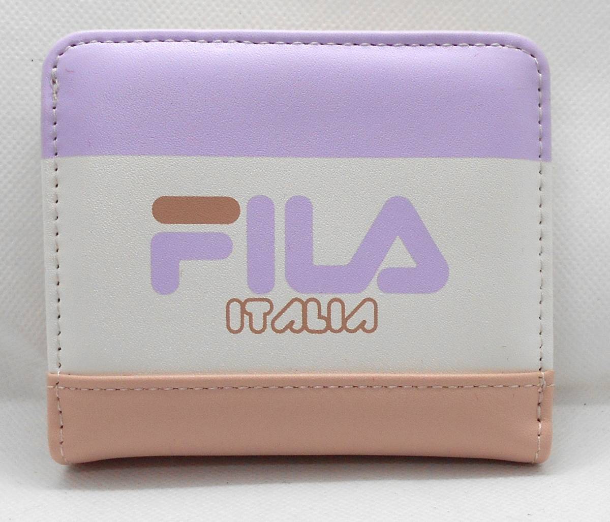 【新品】FILA　二つ折り財布　レディース　キッズ　パープル×ピンク_画像1