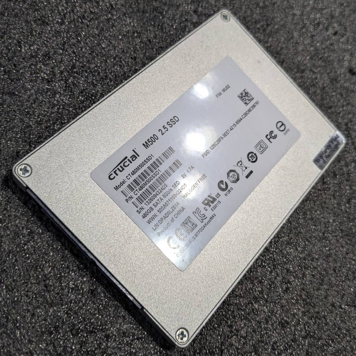 【中古】Crucial M500シリーズ 480GB CT480M500SSD1 [2.5インチ SATA 7mm厚 MLC]