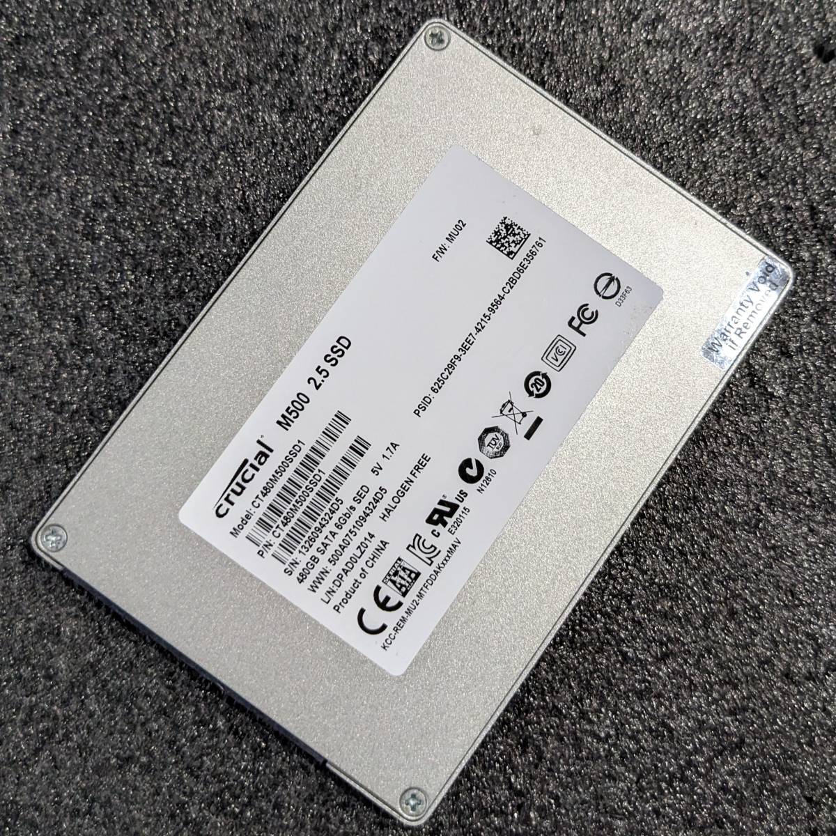 【中古】Crucial M500シリーズ 480GB CT480M500SSD1 [2.5インチ SATA 7mm厚 MLC]