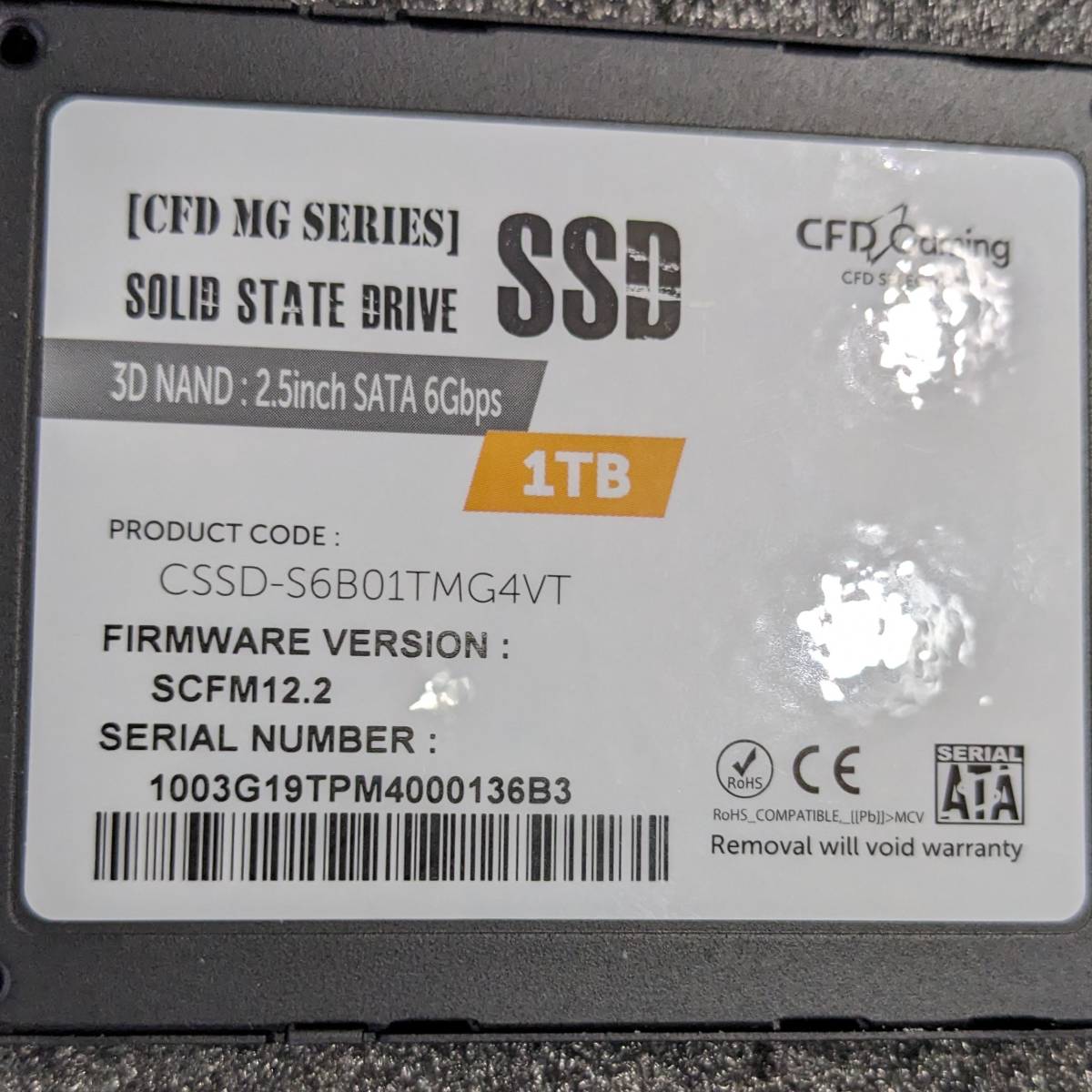 【中古】CFD CSSD-S6B01TMG4VT [2.5インチ SATA TLC 7mm厚]_画像6