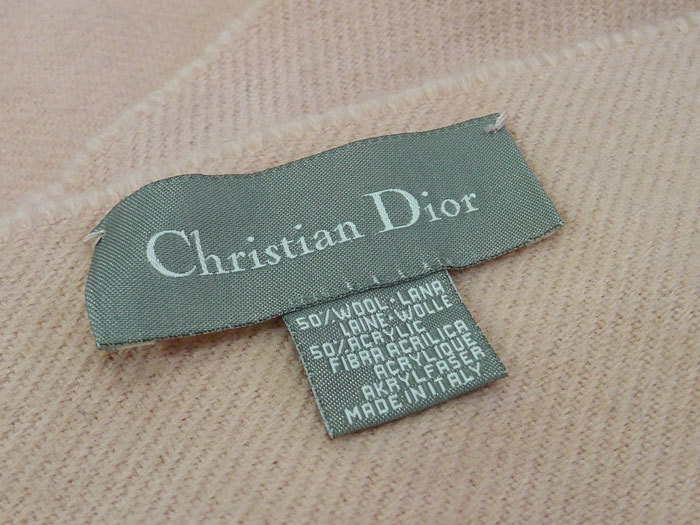 【中古】Christian Dior ロゴ マフラー ウール アクリル ピンクの画像4