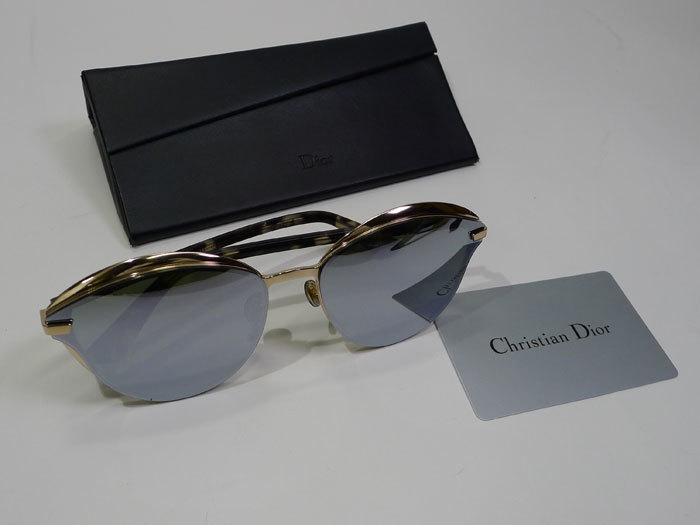 【中古】Christian Dior MURMURE キャットアイ フォックス サングラス チタニウム フレーム ブラック ゴールド 278CD_画像8