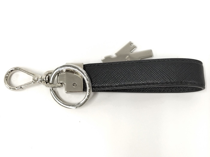 【中古】PRADA キーリング レザー ブラック 2PP040_画像2