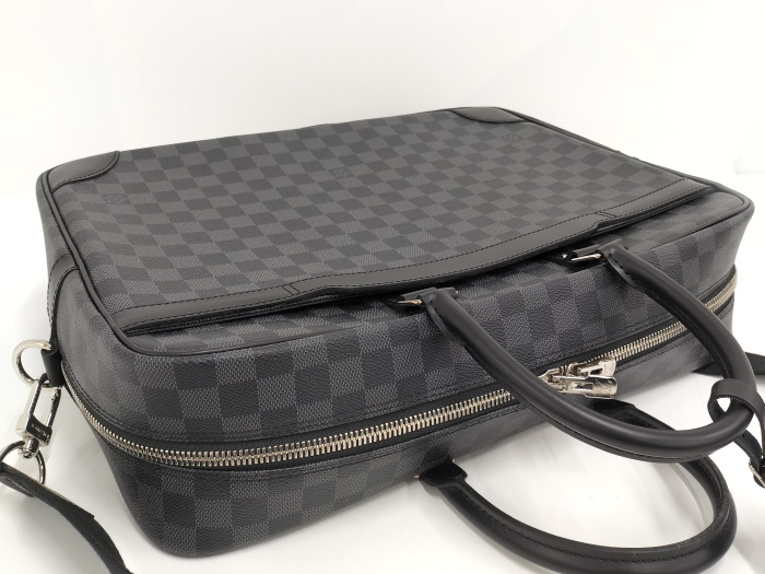 【中古】LOUIS VUITTON ビジネスバッグ ブリーフケース ポルトドキュマン ヴォワヤージュGM ダミエ グラフィット N41123_画像8