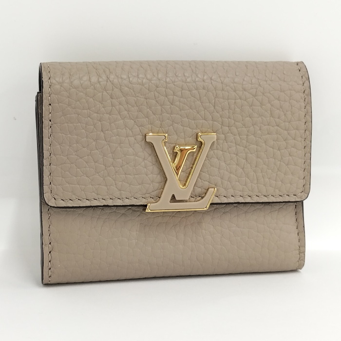 【中古】LOUIS VUITTON ポルトフォイユ カプシーヌ XS 三つ折り財布 マヒナレザー ガレ M68747_画像1