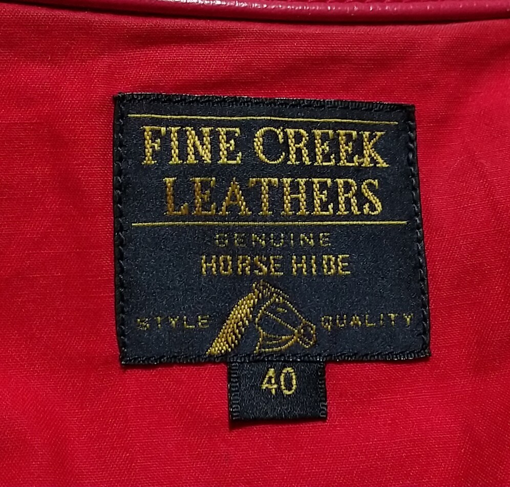 FINE CREEK LEATHERS ファインクリークレザーズ レザージャケット40 Roanoke 11MJZ 赤 レッド 馬革 schott lewis leathers ライダース