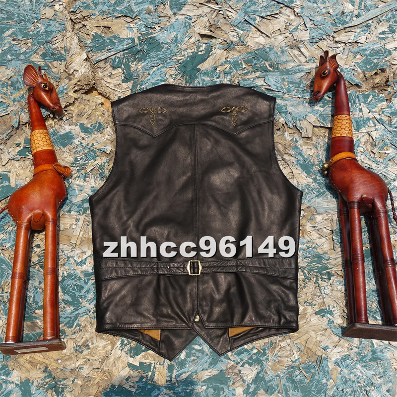 ■新品■最上級 羊革 ベスト レザージャケット ライダース バイクウエア ハーレー ブルゾン 本革 S~4XL_画像3