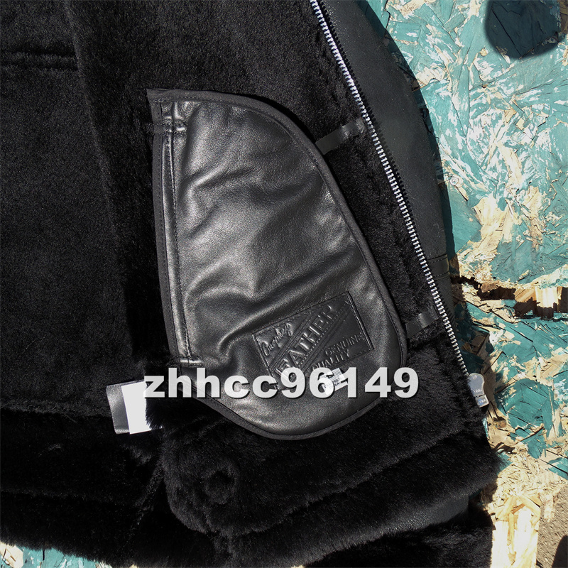 ■高級品■メンズ 革ジャン TYPE B-6 フライトジャケット 最上級 羊革 レザージャケット ウール 毛皮 超防寒 本革 ライダース S~4XL_画像6