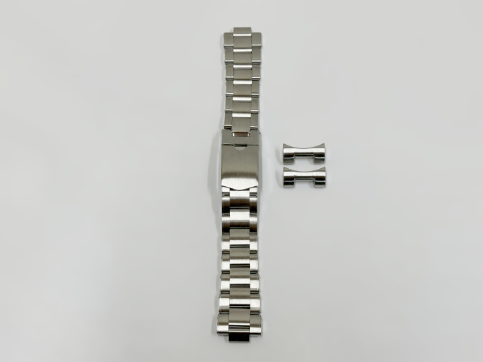 ラグ幅:22ｍｍ 腕時計ベルト リベットブレス メタルブレス ブレスレット ステンレス ベルト [適合 TUDOR チューダー用 ブラックベイ GMT]_ベルト本体＋エンドリンク2セット