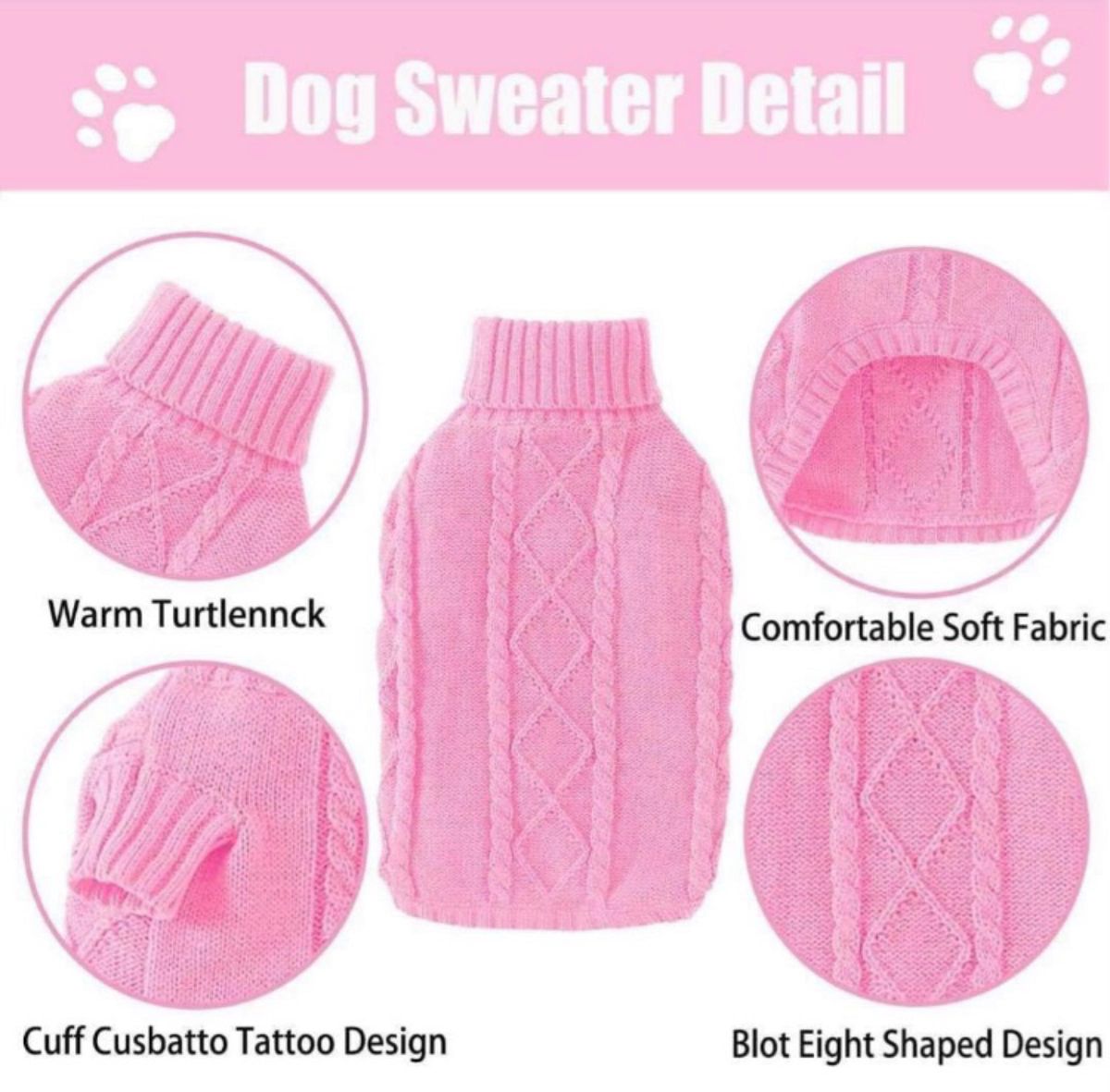 犬用セーター 犬服 コスチューム セーター 洋服 ドッグウェア 防寒着 ピンク