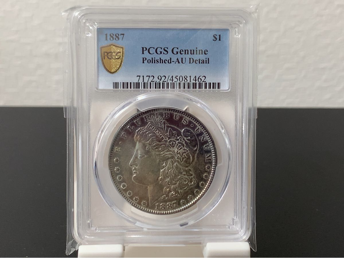 a228 1887年 アメリカ モルガンダラー1ドル銀貨 PCGS AU detail a228 1887年 アメリカ モルガンダラー1ドル銀貨 PCGS AU detail
